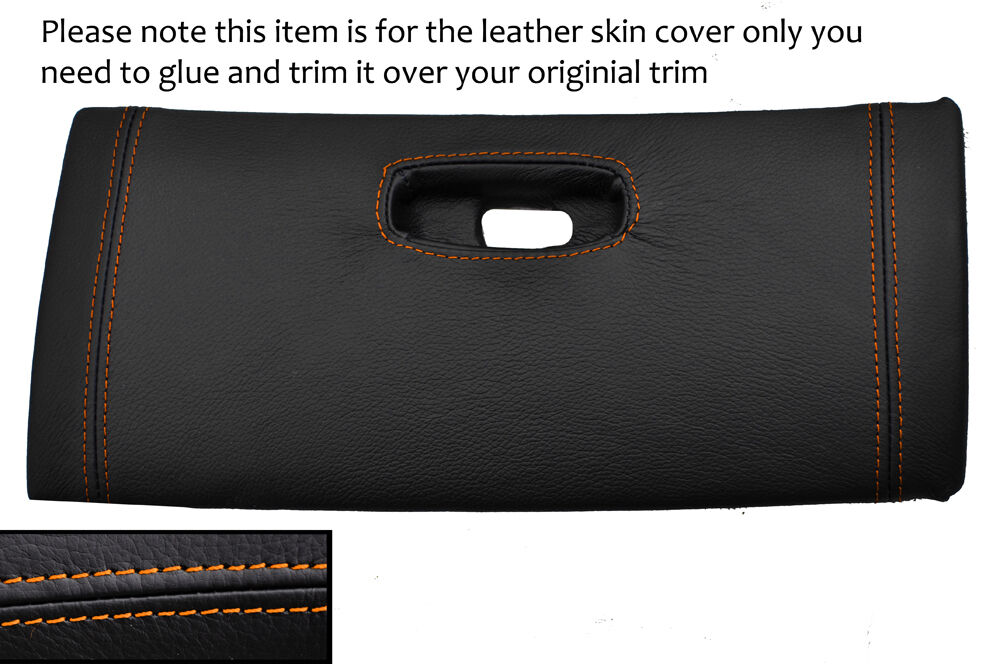 ORANGE  STITCH TOP DASH GLOVE BOX LID LEATHER COVER FITS TOYOTA SUPRA MK4 93-02