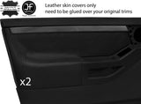 BLACK STITCH 2X FRONT DOOR CARD TRIM COVERS FOR VAUXHALL MERIVA 03-10 STYLE 2