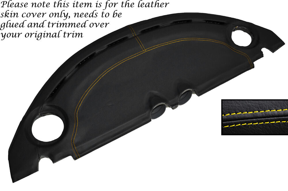 YELLOW STITCH DASH LEATHER SKIN COVER FITS LOTUS ELISE EXIGE S2 2007-2012