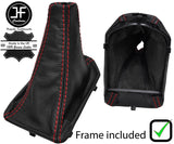 RED STITCH LEATHER MANUAL GEAR GAITER+FRAME FOR LAND ROVER DISCOVERY 4 09-16