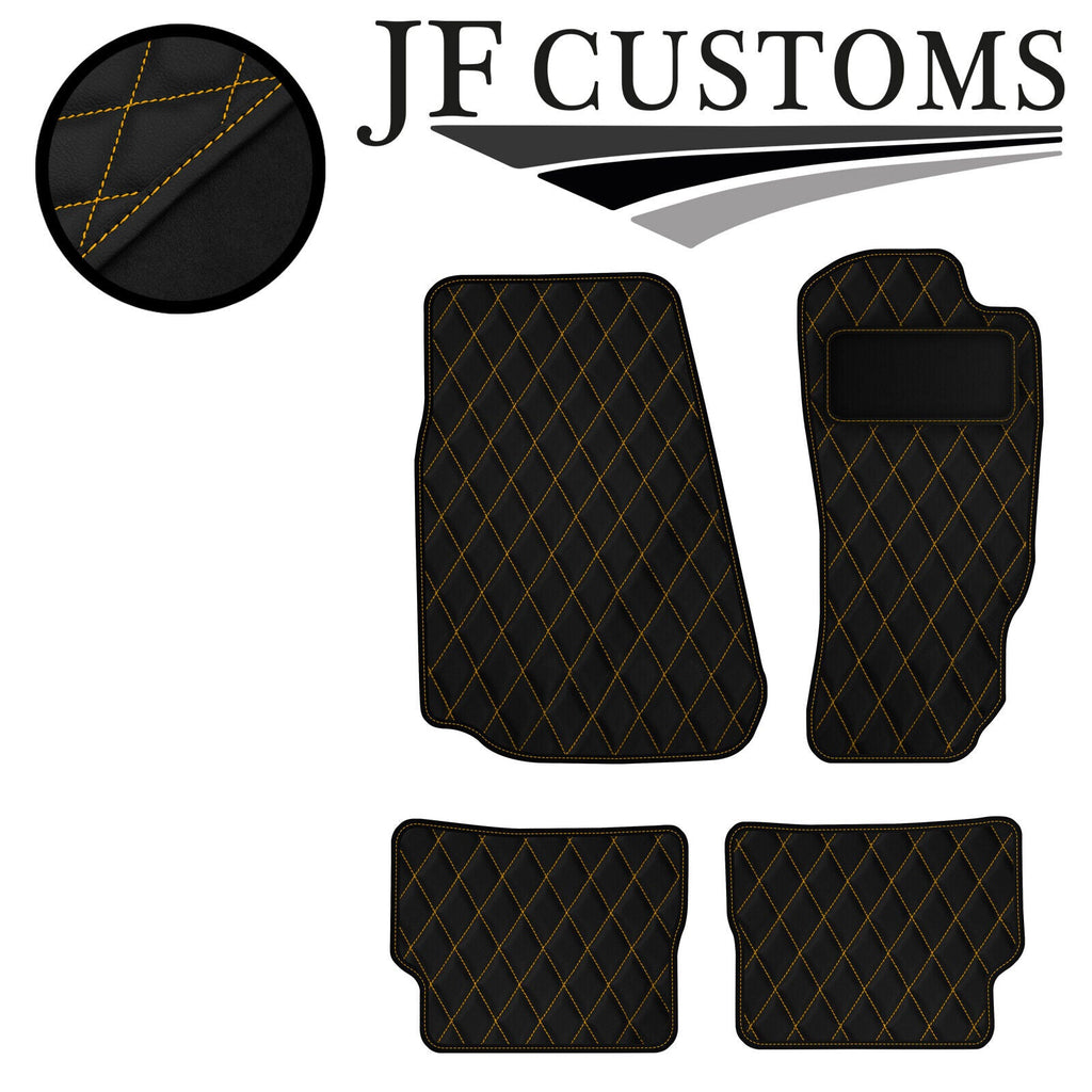 YELLOW DIAMOND STITCH VINYL 4X TAILORED FLOOR CARPETS FOR MAZDA RX8 03-12 JF1