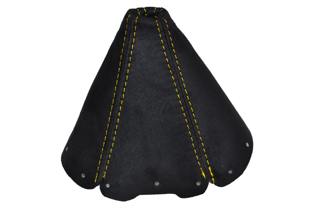 YELLOW STITCHING SUEDE GEAR GAITER FITS MAZDA MX5 NB MK2 1998-2005 CUSTOM NEW