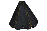 YELLOW STITCHING SUEDE GEAR GAITER FITS MAZDA MX5 NB MK2 1998-2005 CUSTOM NEW