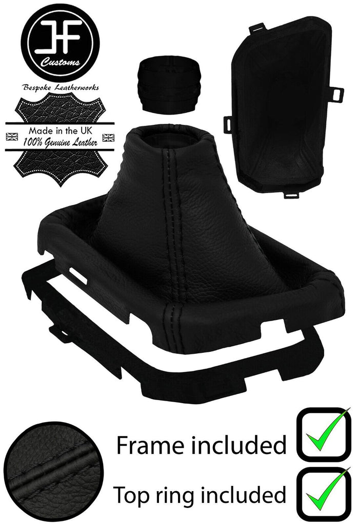 BLACK STITCH LEATHER AUTOMATIC GEAR+FRAME+TOP RING FOR TOYOTA C-HR CHR 16-20