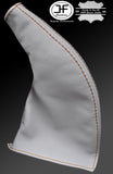 ORANGE STITCH FITS MAZDA MX5 MK1 MK2 NB NA 89-05 CUSTOM HANDBRAKE WHITE LEATHER