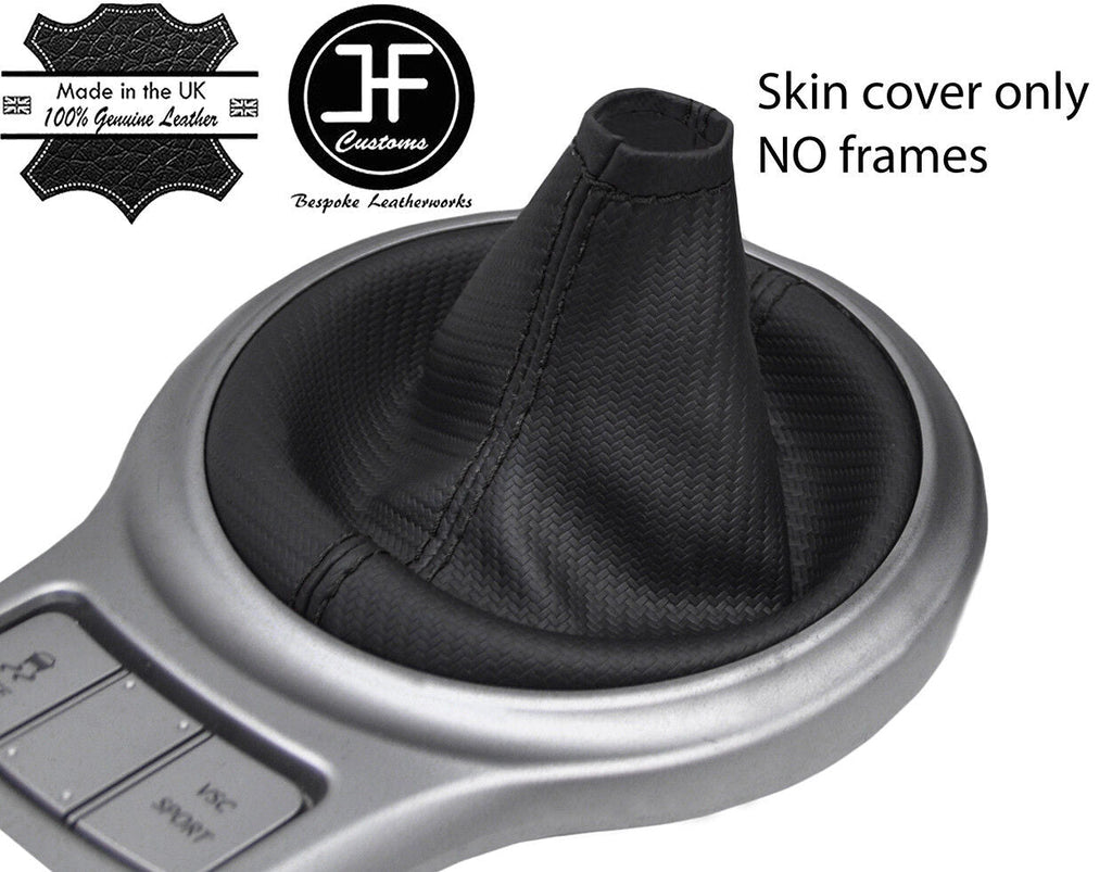 BLACK STITCH CARBON FIBER VINYL GEAR GAITER FOR TOYOTA GT86 SUBARU BRZ 2012-17