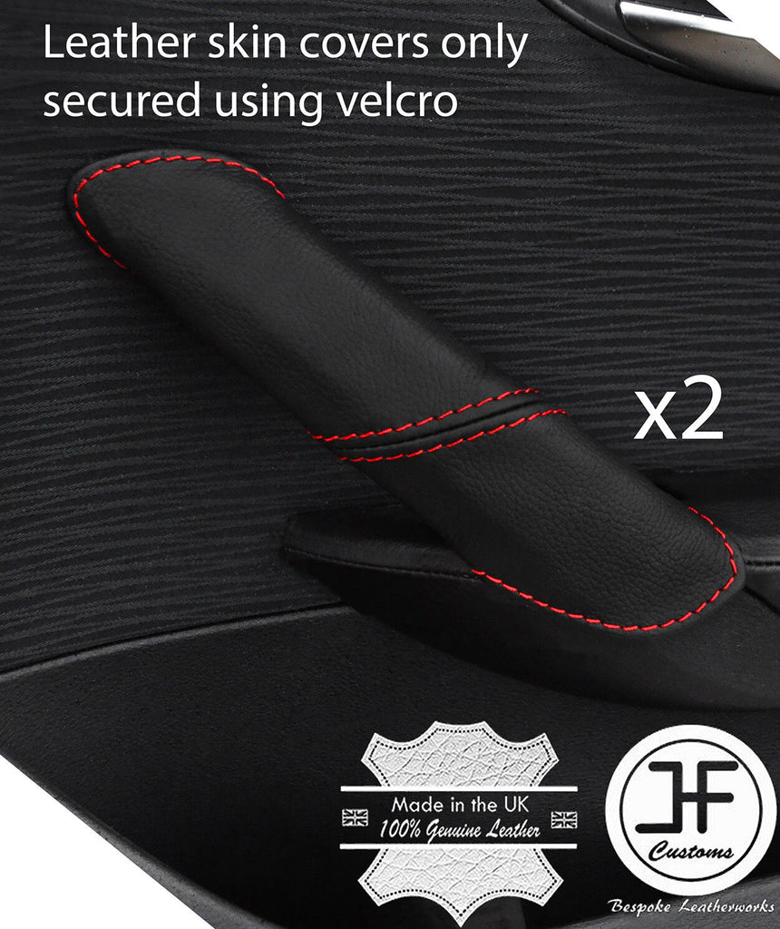 RED STITCH 2X REAR DOOR HANDLE LEATHER COVERS FITS BMW X1 E84 2009-2015