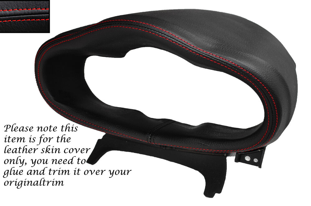 RED STITCH SPEEDO GAUGE HOOD LEATHER SKIN COVER FITS HYUNDAI I10 08-14