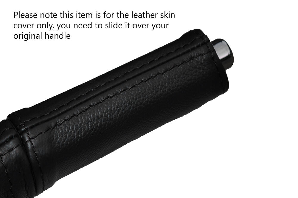 BLACK STITCH HANDBRAKE HANDLE LEATHER SKIN COVER FITS SUBARU BRZ 2012-2015