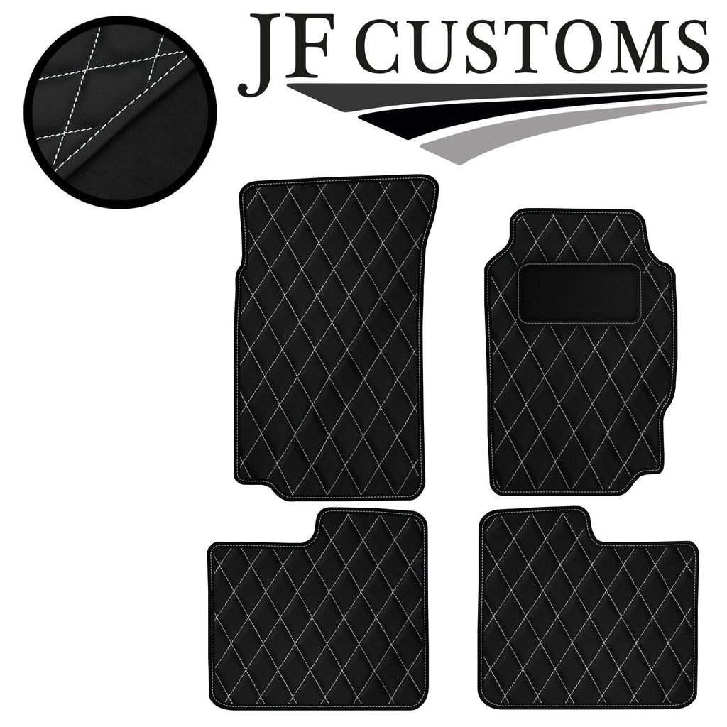WHITE DIAMOND STITCH VINYL 4X TAILORED FLOOR CARPETS FOR PEUGEOT 406  95-04 JF1