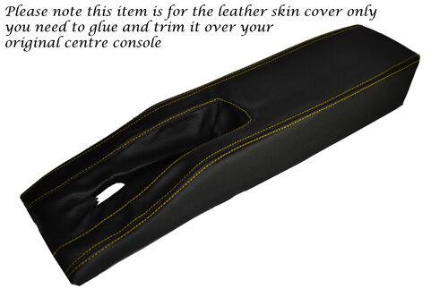 YELLOW STITCH CENTRE CONSOLE TUNNEL LEATHER SKIN COVER FITS CORVETTE C3 77-82
