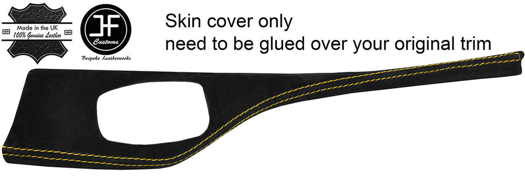YELLOW STITCH I DRIVE CONSOLE TRIM SUEDE COVER FITS BMW 1 SERIES F20 F21 11-16
