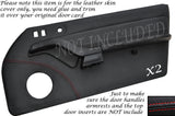 RED STITCH 2X FULL DOOR CARD LEATHER SKIN COVERS FITS PORSCHE 993 1993-1997