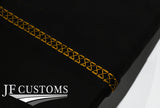 YELLOW LUX-STITCH LEATHER 2X FRONT DOOR COVERS FOR LAND ROVER DEFENDER 90 110