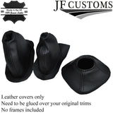 BLACK STITCH GEAR+TRANSFER+HANDBRAKE LEATHER GAITER FITS LAND ROVER SERIES 2A 3