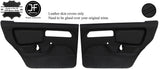 BLACK BLACK LEATHER 2X REAR DOOR CARD COVERS FOR FORD SIERRA RS COSWORTH JF1