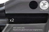 BLACK STITCH 2X FRONT DOOR CARD TRIM SUEDE COVER FOR FORD F-150 F150 15-19
