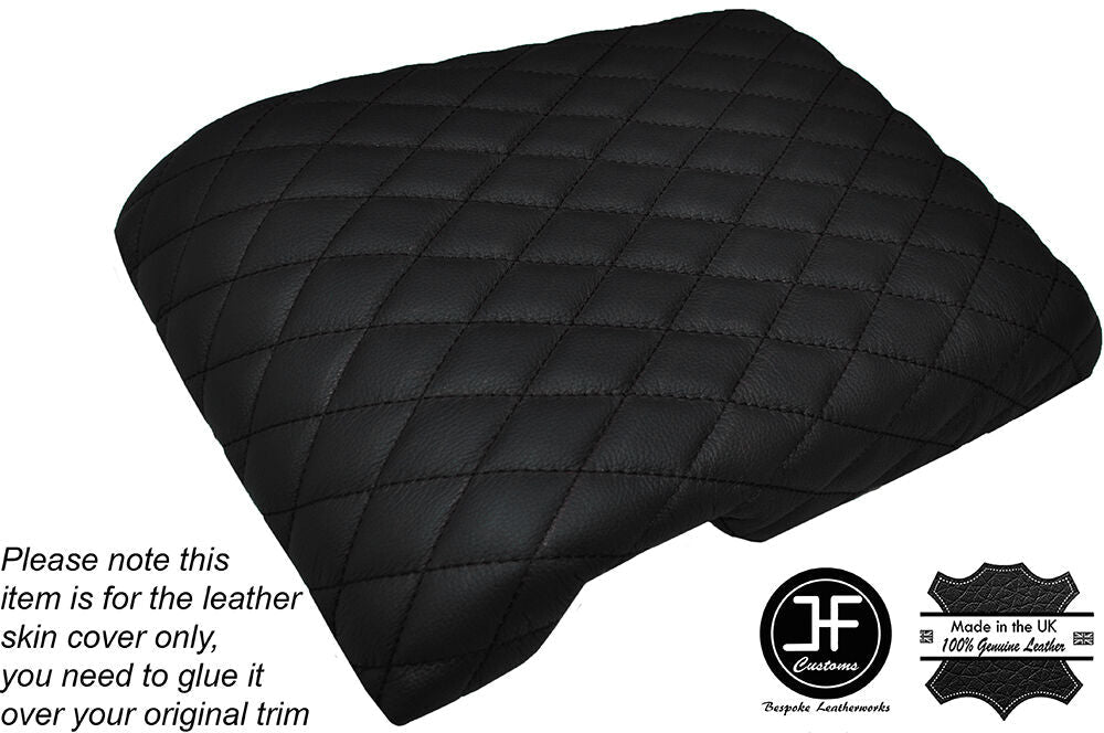 BLACK DIAMOND STITCH ARMREST LID LEATHER SKIN COVER FITS HUMMER H2 2005-2007