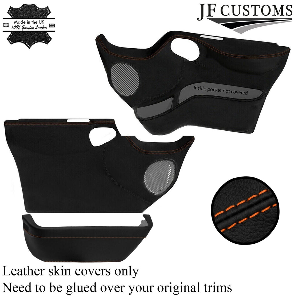 ORANGE STITCH 2X FRONT FULL DOOR CARD LEATHER COVERS FITS FORD TRANSIT MK7 06-14