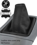 BLACK & BLACK STRIPE TOP GRAIN LEATHER GEAR GAITER COVER FITS MAZDA 3 2009-2013