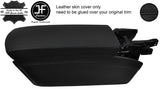 BLACK STITCH TOP GRAIN LEATHER ARMREST LID COVER FOR MERCEDES SL R230 02-11