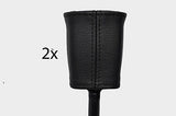 black stitch FITS JAGUAR X TYPE 01-09 2X FRONT SEAT BELT STALK  COVERS