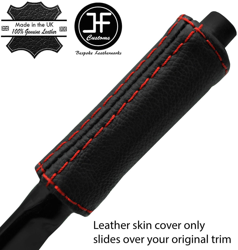 RED STITCH TOP GRAIN REAL LEATHER HANDBRAKE HANDLE COVER FOR FIAT X1/9 X19