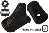 YELLOW STITCH AUTO DSG SUEDE GEAR GAITER+PLASTIC FRAME FOR VW GOLF MK5 MK6 04-13