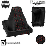 D RED STITCH AUTO S-TRONIC LEATHER GEAR COVER+PLASTIC FRAME FOR AUDI Q2 16-22