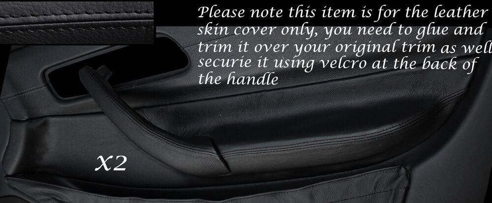 BLACK STITCH 2X FRONT DOOR HANDLE ARMREST COVERS FITS MERCEDES SLK R170 96-04