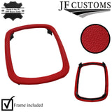 D RED ITALIAN LEATHER GEAR BEZEL COVER + FRAME FOR SKODA SUPERB MK1 01-08