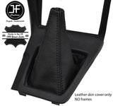 BLACK & BLACK TOP GRAIN REAL LEATHER GEAR GAITER FOR TOYOTA SUPRA MK3 86-93