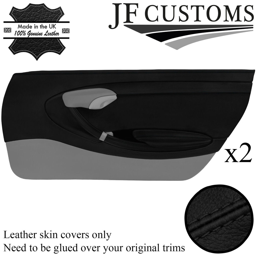 BLACK STITCH LEATHER 2X TOP DOOR CARD COVER FOR PORSCHE BOXSTER 986 96-04 JF2
