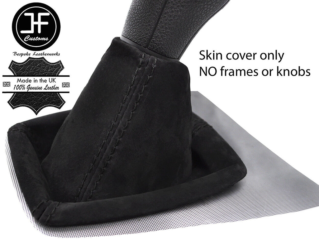 BLACK STITCHING REAL SUEDE GEAR GAITER FITS FORD FOCUS C MAX 2003-2007