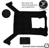 BLACK STITCH LUXE SUEDE HEADLINER SUN ROOF COVER FOR BMW E30 81-92 SALOON