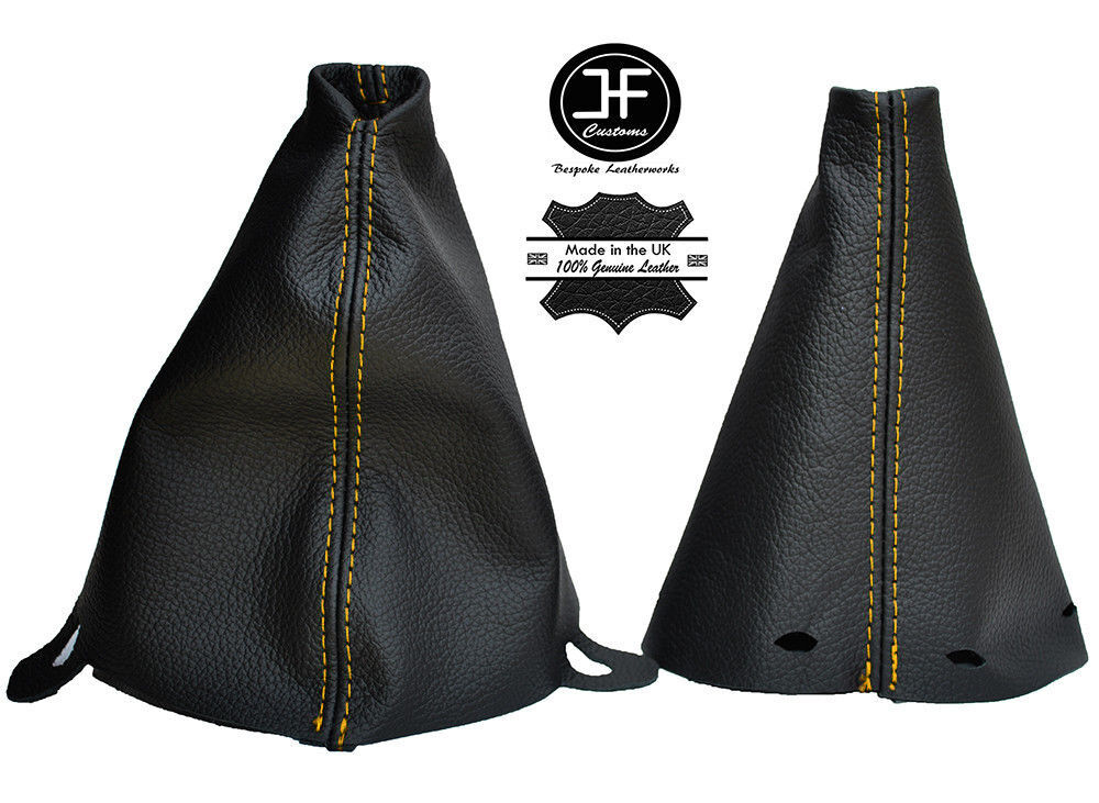 YELLOW STICH MANUAL LEATHER GEAR HANDBRAKE GAITER FOR BMW MINI COOPER S ONE R50