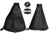 YELLOW STICH MANUAL LEATHER GEAR HANDBRAKE GAITER FOR BMW MINI COOPER S ONE R50