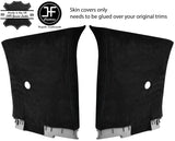 BLACK STITCHING 2X REAR UPPER B PILLAR SUEDE COVERS FITS NAVARA D40 2006-2014