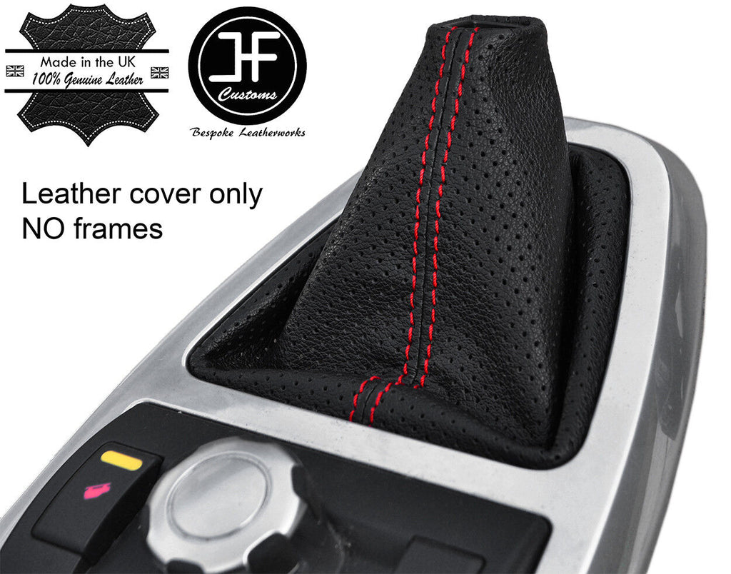 RED STITCH PERFORATED LEATHER GEAR GAITER FOR LAND ROVER FREELANDER 2 06-14