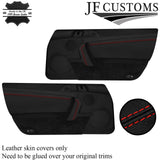 RED STITCH 2X DOOR CARD TRIM LEATHER COVER FOR PORSCHE CARRERA 911 997 04-12