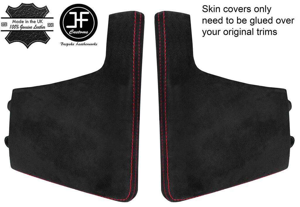 RED STITCH 2X CONSOLE SIDE TRIM SUEDE COVER FOR PORSCHE 997 CARRERA STYLE2