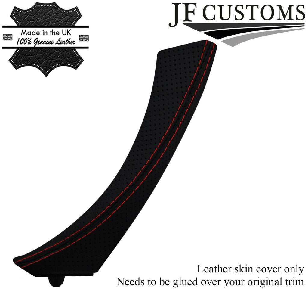 D RED STITCH PERFORATED LEATHER 1X FRONT DOOR HANDLE COVER FOR BMW 3 SERIES E9X