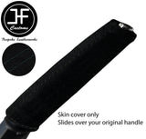 BLACK STITCH SUEDE HANDBRAKE HANDLE COVER FOR PEUGEOT 607 2000-2008 CUSTOM NEW