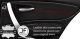 RED STITCH 2X REAR DOOR CARD TRIM LEATHER COVERS FITS BMW 1 SERIES E87 04-12
