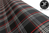 PREMIUM AUTOMOTIVE RED TARTAN FOAM BACKED 4MM FABRIC 100cm x 150cm UPHOLSTERY