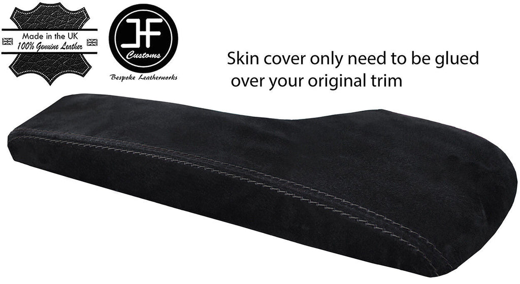 BLACK STITCHING REAL SUEDE ARMREST LID COVER FITS LEXUS IS250 IS350 2014-2017