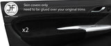 BLACK STICH 2X DOOR CARD TRIM SUEDE COVER FOR HONDA CIVIC TYPE R 06-12 STYLE2