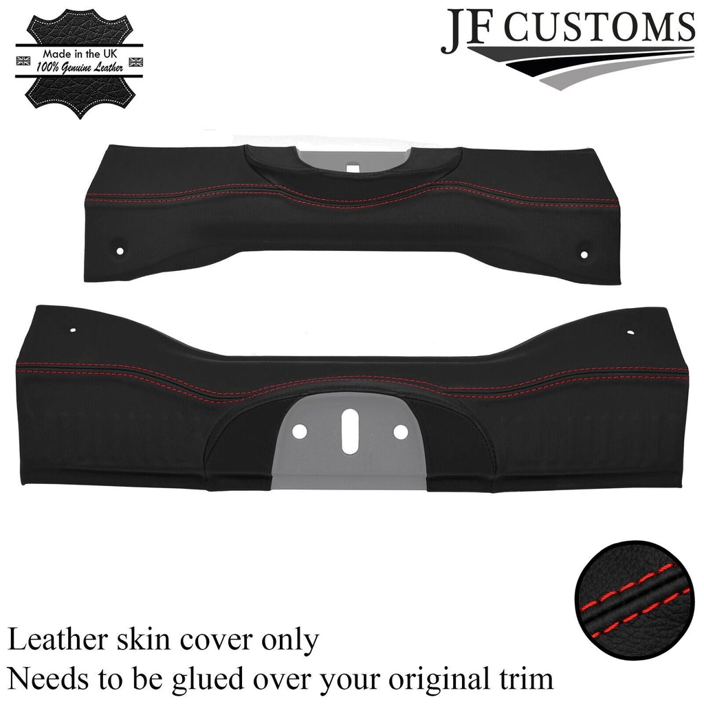FITS FIAT 500 ABARTH 07-16 RED STITCH LEATHER REAR BOOT LOCKING TRIM COVER