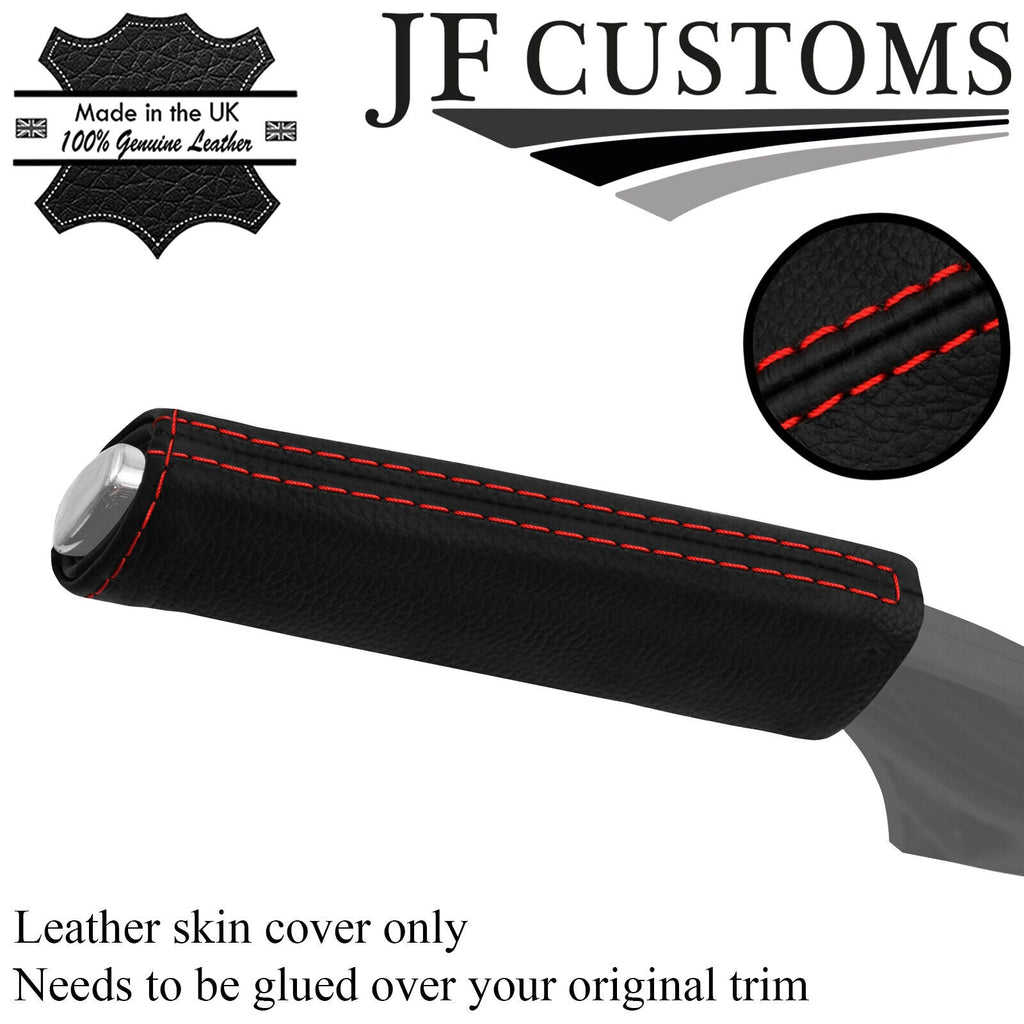 RED STITCH ITALIAN LEATHER HANDBRAKE HANDLE COVER FOR SKODA OCTAVIA MK3 12-19