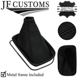 BLACK STITCH LEATHER GEAR GAITER+METAL FRAME FOR TOYOTA 4 RUNNER 4WD 4X4 96-02